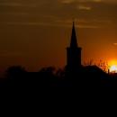 Sunset over the church